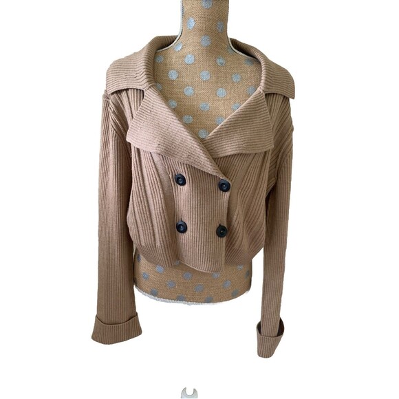 Free People Womens Noon To Night Merino Wool Knit Button Cardigan Sweater Large - Picture 1 of 13